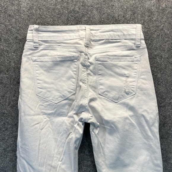 Kancan Women's Jeans Size 26‎ Skinny White Distressed Stretch Denim - Picture 12 of 13
